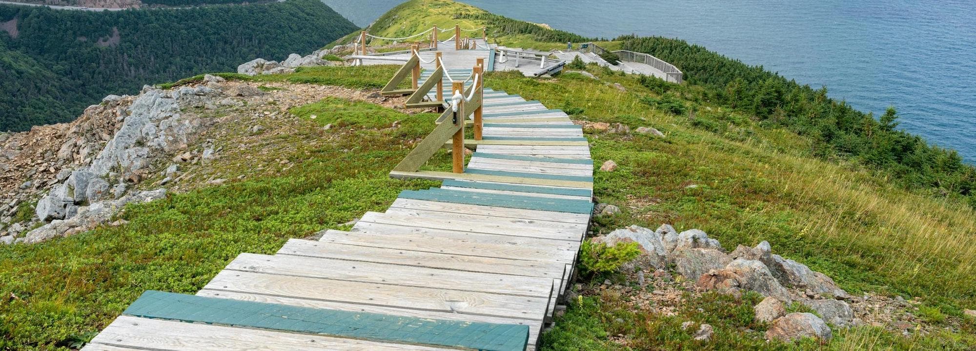 Viewpoint to the end of the Skyline Trail in Cape Breton